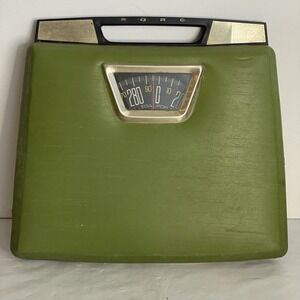 VTG 60s 70s Bathroom Scale Avacado Green Mid Century Works! Retro Vinyl Padded